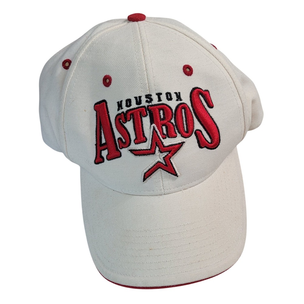 Houston Astros Baseball Cap Mens OSFA Cream Red Wool Blend Embroidered Hat